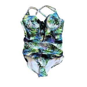 Torrid Tropical Print plus size One Piece Swimsuit NWT 3X beach vacation resort